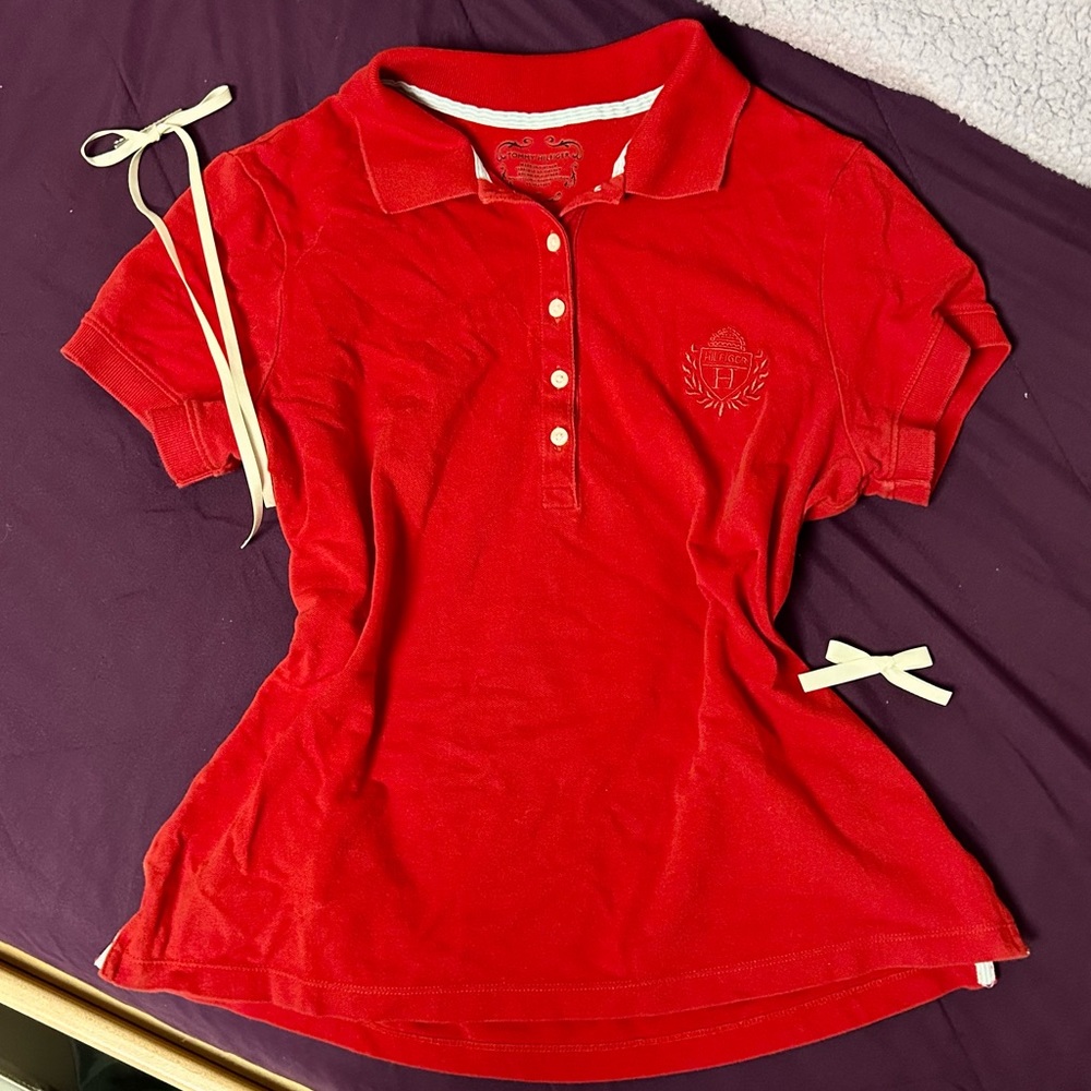 tommy hilifiger button down tennis/golf polo shirt